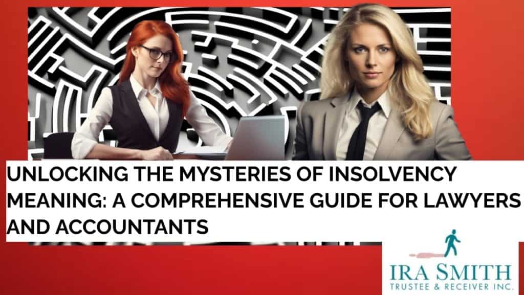 An image of a female lawyer and a female accountant superimposed over a complex maze representing the professional advisors helping an insolvent debtor determine if bankruptcy protection in order to restructure their massive debt load or filing for a liquidation bankruptcy is the right option to resolve their debt problems.