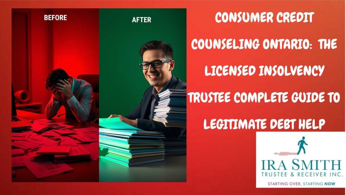 Before and after consumer credit counseling Ontario - stressed person with debt becomes confident with Licensed Insolvency Trustee help