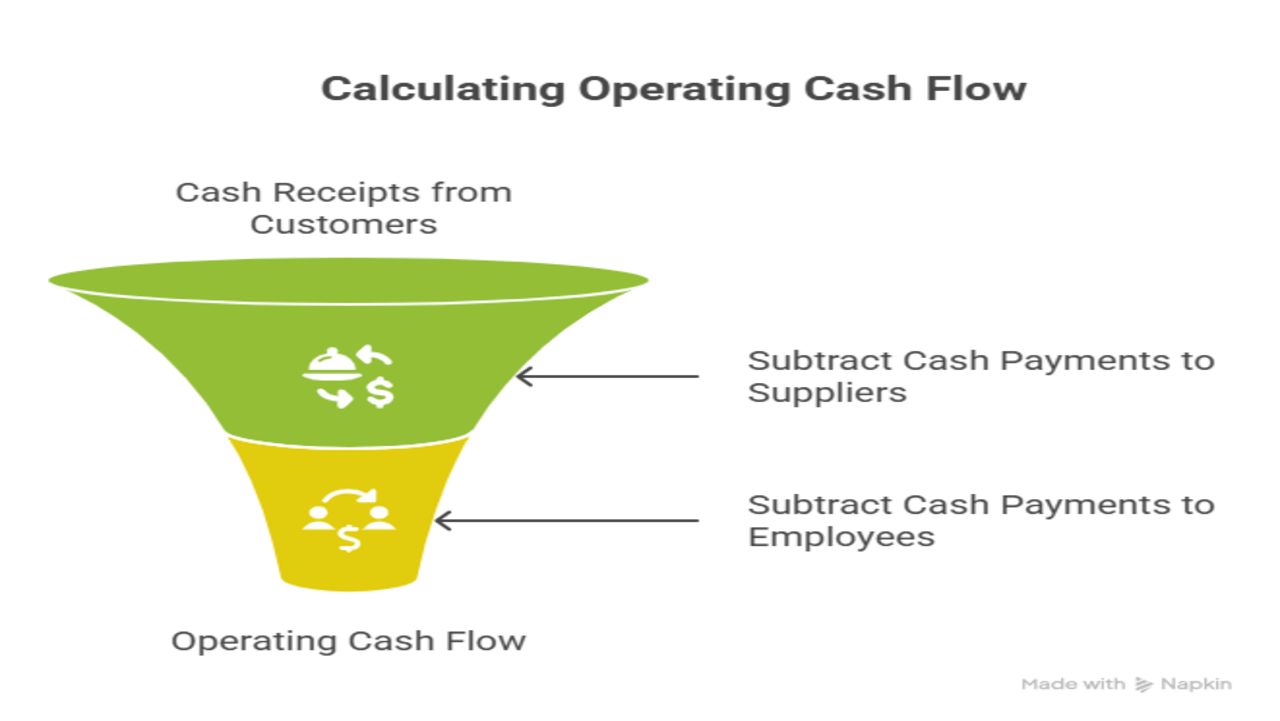 An infographic describing the concept of operating cash flow