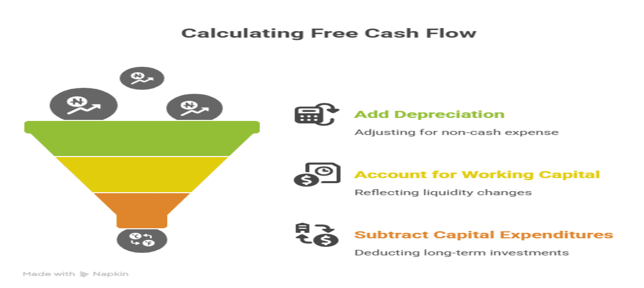 An infographic describing the concept of free cash flow