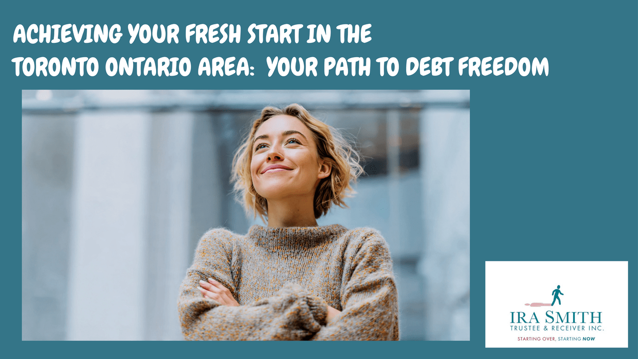 ACHIEVING YOUR FRESH START IN THE GREATER TORONTO ONTARIO AREA: YOUR PATH TO DEBT FREEDOM 5 A person looking relieved and optimistic, symbolizing a fresh start from debt, with Ira Smith Trustee & Receiver Inc., a Licensed Insolvency Trustee helping them navigate Consumer Proposal or Bankruptcy in Ontario.