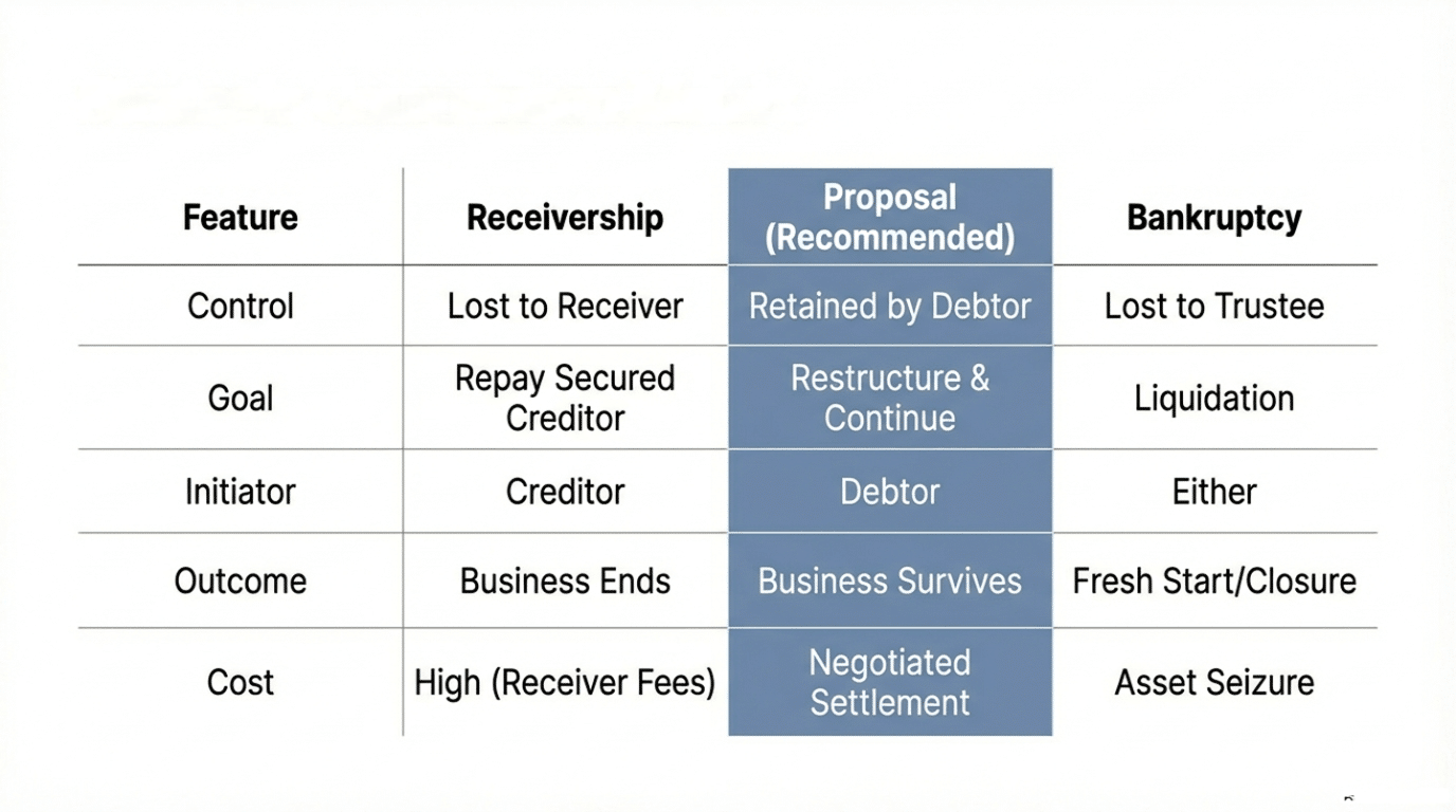Company owner drowned in lLegal papers and judge with gavel, all with the word denied stamped on them, symbolizing the tough challenge of securing leave to appeal an Ontario receivership order.