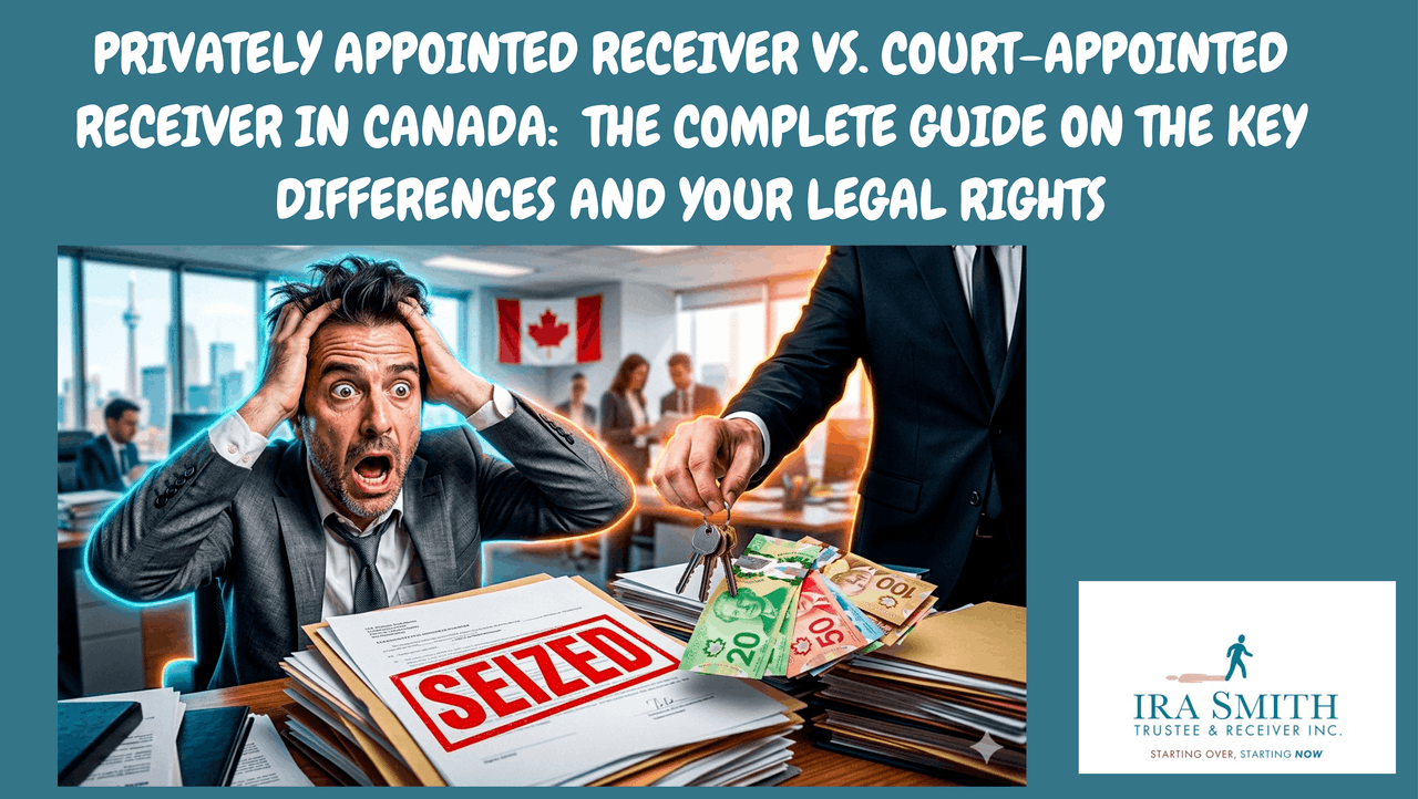 A distressed business owner looking at documents, symbolizing the challenges of a privately appointed receiver taking control of assets in Canada.